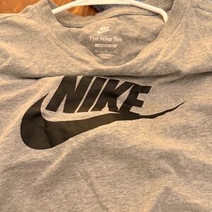 Nike Heather Gray Tee with Black Swoosh